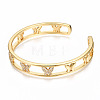 Brass Micro Pave Clear Cubic Zirconia Cuff Bangles BJEW-N302-001-NF-2