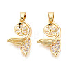Brass Micro Pave Clear Cubic Zirconia European Dangle Charms Bails KK-N276-16G-1