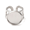Hammered 304 Stainless Steel Cuff Ring Components SA-CBAC0DF-02E-P-2