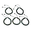 Adjustable Natural Moss Agate Braided Bead Bracelets BJEW-F369-A19-1