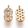 Brass Micro Pave Clear Cubic Zirconia Charms ZIRC-L075-60A-08G-1