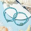 2Pcs 2 Styles Synthetic Turquoise & Dyed Natural Malaysia Jade Rondelle Beads Beads Stretch Bracelets for Women BJEW-JB13599-02-1