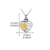 Alloy Heart with Sunflower Urn Ashes Pendant Necklace BOTT-PW0002-015P-2