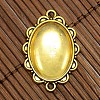 25x18mm Oval Dome Clear Glass Cover and Antique Golden Alloy Cabochon Connector Settings Sets DIY-X0082-AG-NF-2