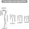   200Pcs 4 Style 304 Stainless Steel Eye Pin Peg Bails STAS-PH0001-41-4