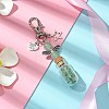 Glass Wishing Bottle with Natural Green Aventurine inside Pendant Decorations HJEW-JM01741-03-2