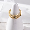 Brass Micro Pave Clear Cubic Zirconia Cuff Rings for Women RJEW-C118-01G-3