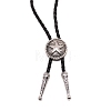 Flat Round with Star Laria Necklace for Men Women NJEW-WH0011-13AS-2