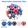 100Pcs 4 Colors UV Plating Opaque Acrylic Beads OACR-SP0002-31-2