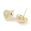 Brass Micro Pave Clear Cubic Zirconia Studs Earring for Women EJEW-S217-A09-2
