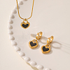 201 Stainless Steel Shell Heart Stud Earrings & Pendant Necklaces Sets for Women GN7262-1