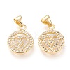 Brass Micro Pave Clear Cubic Zirconia Pendants  ZIRC-L096-24G-1