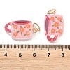 Printed Opaque Acrylic Pendants SACR-P036-01G-G-3