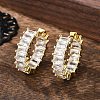 Brass Micro Pave Cubic Zirconia Huggie Hoop Earrings EJEW-K083-37G-B-4