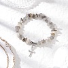 Natural Labradorite Chip Beaded Stretch Bracelets BJEW-JB12316-01-1