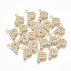 Brass Cubic Zirconia Charms KK-S348-330P-1