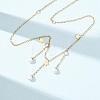 304 Stainless Steel Crystal Rhinestone Pendant Necklaces for Women NJEW-F378-01G-04-2