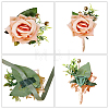 2Pcs 2 Style Cloth Flower Boutonniere Brooch AJEW-CP0001-58C-3