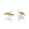 Brass Stud Earrings EJEW-F809-02-3