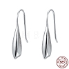 Anti-Tarnish Rhodium Plated 925 Sterling Silver Earring Hooks STER-F033-41P-7