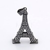 Eiffel Tower Brass Micro Pave Cubic Zirconia Pendants ZIRC-P008-25-NR-2