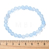 Natural & Dyed White Jade Bead Stretch Bracelets BJEW-K212-A-018-5