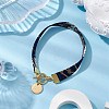 Ethnic Style Polyester Leaf Printed Ribbon Bracelets BJEW-JB10495-02-2