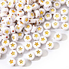 White Opaque Acrylic Beads PACR-YW0001-04A-2