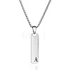 304 Stainless Steel Rectangle with Letter Pendant Box Chain Necklaces FS-WGD7C78-01-1
