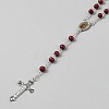 Religious Rondelle Resin Rosary Bead Necklaces NJEW-WH0013-72A-3