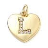 Brass Micro Pave Clear Cubic Zirconia Pendants KK-D229-01G-12-1