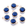 Golden Tone Brass Glass Charms GLAA-ZX008-24C-G-1