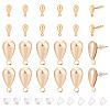 48Pcs 2 style Brass Stud Earring Findings KK-BC0009-65-1