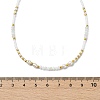 Boho Natural Cultured Freshwater Pearl & Round Seed Beaded Braided Necklaces for Women NJEW-JN06187-01-3