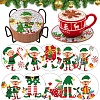 DIY 10Pcs 5D Diamond Painting Elves Christmas Cup Mat Kits PW-WGC8765-01-1