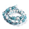 Handmade Printed Porcelain Beads PORC-M003-08G-2