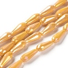 Electroplated Opaque Glass Beads Strands EGLA-L015-FR-B14-01-1