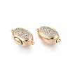 Brass Micro Pave Clear Cubic Zirconia Box Clasps KK-Q074-06G-3