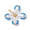 Two Tone Glass Seed Beaded Butterfly Pendants PALLOY-MZ00556-4