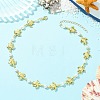 Ocean 304 Stainless Steel Sea Animals Handmade Link Chain Necklaces with White Round Shell Pearl Beads NJEW-JN06097-01-1