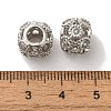 Hollow Cube Brass Micro Pave Cubic Zirconia European Beads KK-C072-12P-2