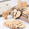 Heart Wooden Table Number 1-20 with Base DJEW-WH0033-61-5