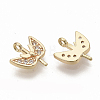 Brass Micro Pave Clear Cubic Zirconia Charms ZIRC-T011-27G-NF-2