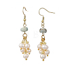 Natural Larimar and Natural Cultured Freshwater Pearl Dangle Earrings EJEW-JE07397-3