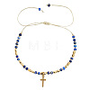 Adjustable Natural Lapis Lazuli Beaded Braided Bracelets IL6512-1-1
