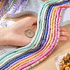 10 Strands 10 Colors Handmade Polymer Clay Beads Strands CLAY-TA0001-20-7