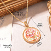 Alloy Enamel with Natural Pearl Pendant Brass Chain Necklaces FS-WGD59E5-07-1
