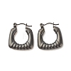 Ion Plating(IP) 304 Stainless Steel Chunky Rectangle Hoop Earrings for Women EJEW-K242-03B-1
