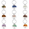 4 Sets Natural Stone Keychains KEYC-FH0001-20-1