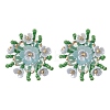 Flower Handmade Glass Seed Beads Stud Earrings EJEW-MZ00656-01-2